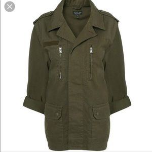 ♥️Topshop utility jacket size 4 green military♥️